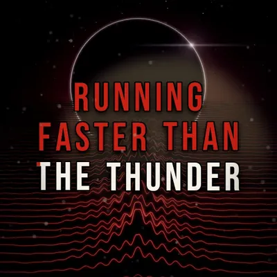 Modèle Ashfall&nbsp;: «&nbsp;running faster than the thunder&nbsp;» en rouge, onde sonore en relief.