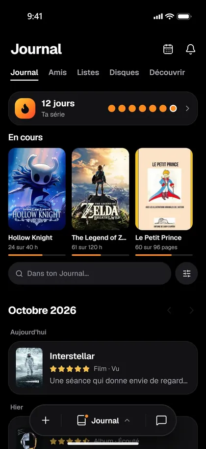 Le journal de Sphely&nbsp;: une série de 12 jours, Hollow Knight, Zelda et Le Petit Prince en cours.